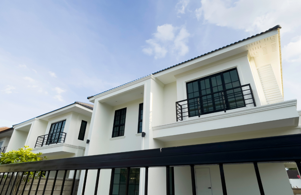 Modern townhouse exterior